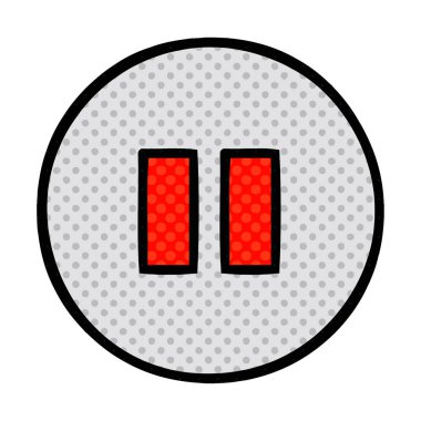 çizgi roman tarzı karikatür Duraklat düğmesinin