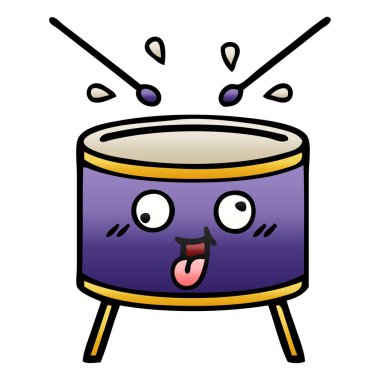 Degrade gölgeli karikatür davul