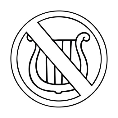 Çizim karikatür bir hiçbir müzik işareti izin