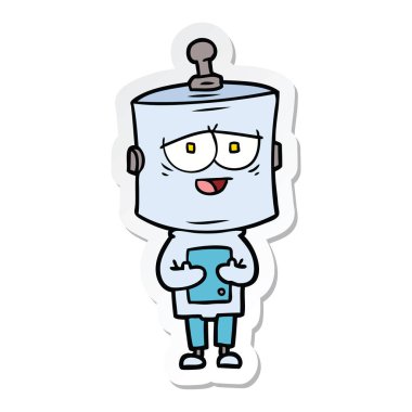 bir çizgi film robot Sticker