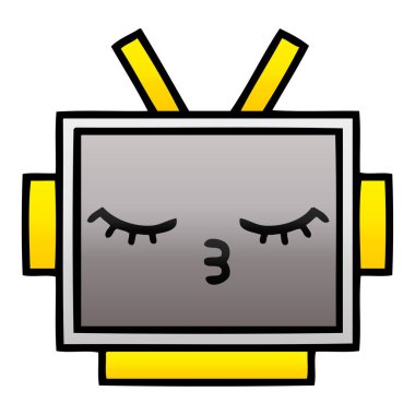 Degrade gölgeli karikatür bir robot baş