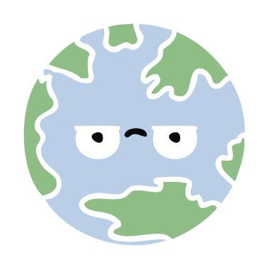 planet Earth düz renk retro çizgi film