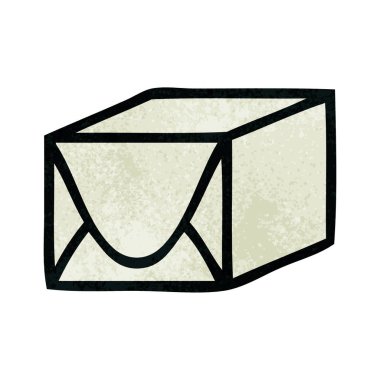 Retro grunge doku karikatür bir kağıt parsel