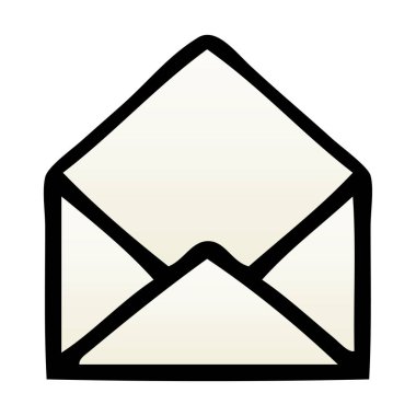 bir kağıt zarfın degrade gölgeli çizgi film