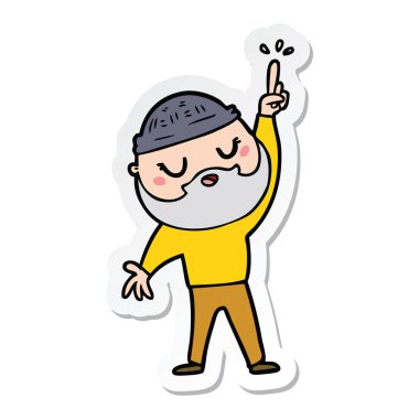 sakallı bir çizgi film adam etiketi