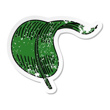 ilginç bir el sıkıntılı etiket yaprak üfleme çizgi çizilmiş