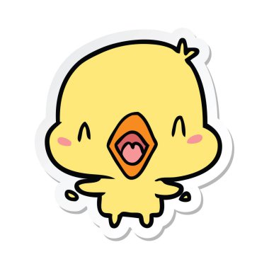 bir karikatür mutlu kuş Sticker