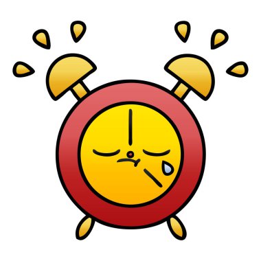 bir çalar saat degrade gölgeli karikatür