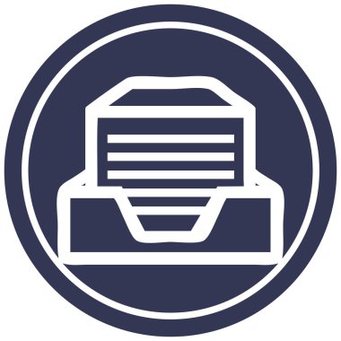 ofis kağıt yığını dairesel simgesi