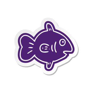 çizgi film etiketi bir deniz balıkları 