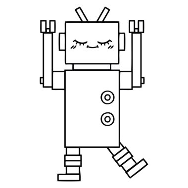 bir robot çizim karikatür