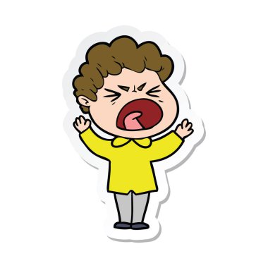 bir çizgi film öfkeli adam etiketi