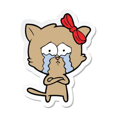 etiket bir karikatür kedi