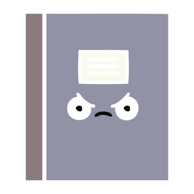 düz renk retro karikatür defter