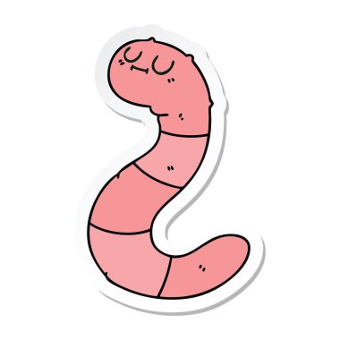 ilginç bir el etiket karikatür solucan çizilmiş