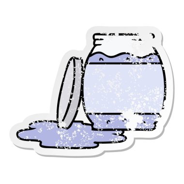 elle çizilmiş etiket karikatür doodle çilek reçeli sıkıntılı