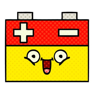 çizgi roman tarzı çizgi film araba aküsü