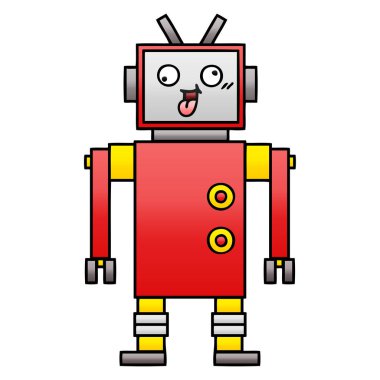 çılgın bir robot degrade gölgeli çizgi film