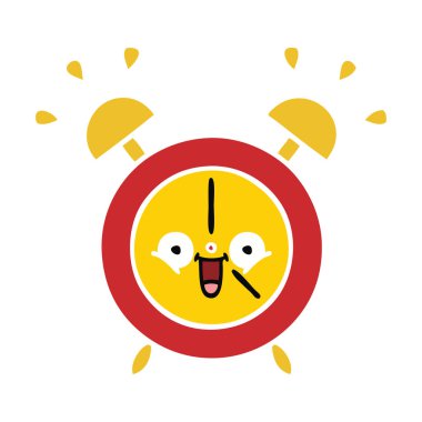 düz renk retro karikatür çalar saat