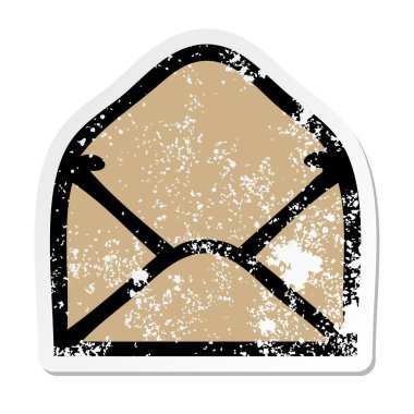 sevimli çizgi kağıt zarfın sıkıntılı etiket