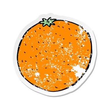 bir çizgi film portakal Retro sıkıntılı etiket