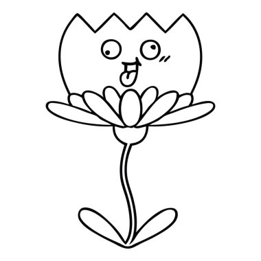 bir çiçek Çizim karikatür