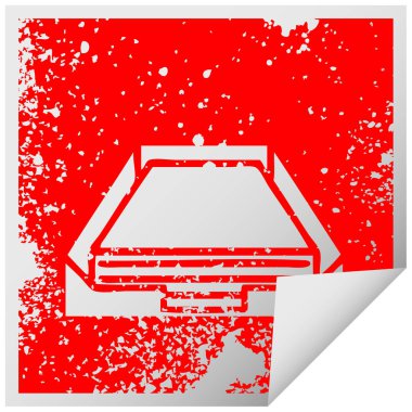 sıkıntılı kare içinde bir kutu etiket sembolü peeling