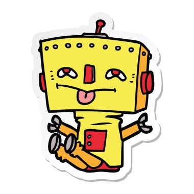 bir çizgi film robot Sticker