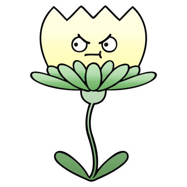 Degrade gölgeli karikatür çiçek