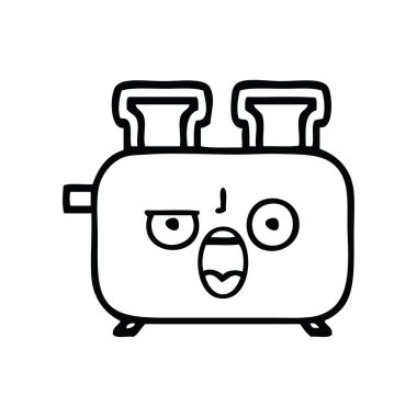 Çizim karikatür bir ekmek kızartma makinesi,