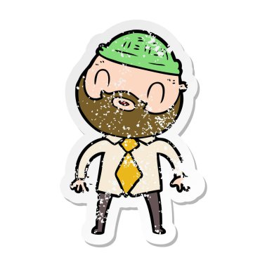 bir karikatür sıkıntılı etiket adam sakallı