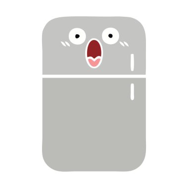 bir buzdolabı dondurucu düz renk retro karikatür