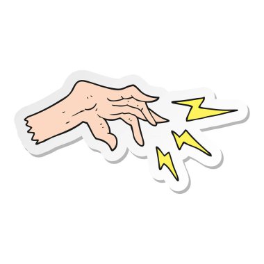 bir karikatür El döküm büyü Sticker