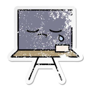 sevimli çizgi yazı tahtası sıkıntılı etiket