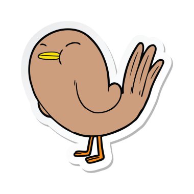 bir karikatür kuş Sticker