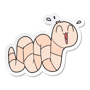 bir çizgi film gergin solucanın etiket