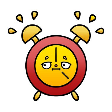 bir çalar saat degrade gölgeli karikatür