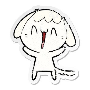 sevimli çizgi köpeklerin sıkıntılı etiket