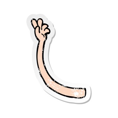 bir çizgi film kol jest Retro sıkıntılı etiket