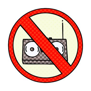 izin yok, telsiz bir çizgi roman tarzı çizgi film