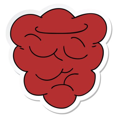 ilginç bir el etiket karikatür ahududu çizilmiş