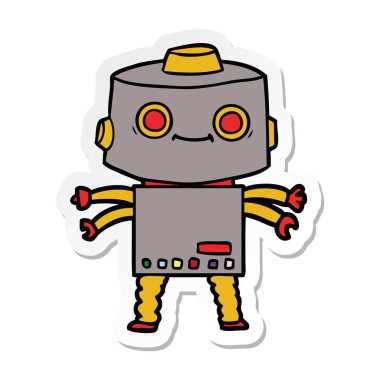 bir çizgi film robot Sticker
