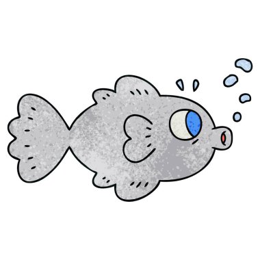 ilginç karikatür balık el çekilmiş