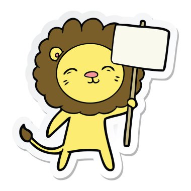 etiket protesto işareti karikatür aslan