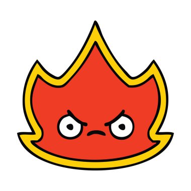 sevimli çizgi bir ateş