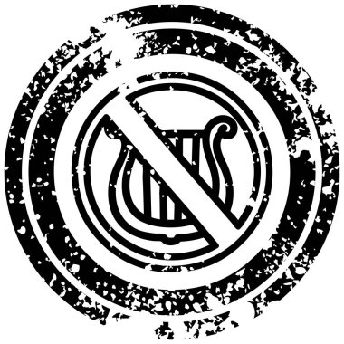 hiçbir müzik sıkıntılı simgesi simgesi