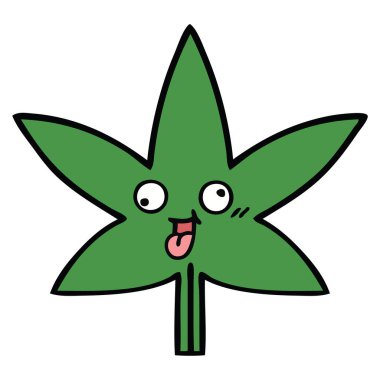 sevimli çizgi marihuana yaprağı