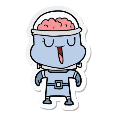 bir mutlu karikatür robot Sticker