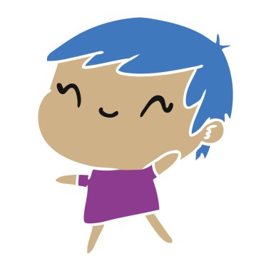 bir şirin kawaii kız çizgi film