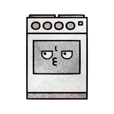 Retro grunge doku karikatür mutfak fırın